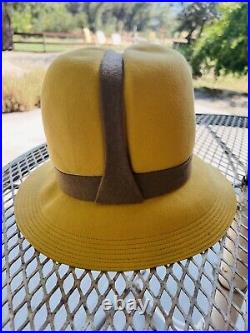 Vintage Miss Dior by Christian Dior Women's Hat Yellow & Brown