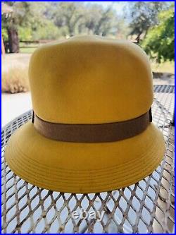 Vintage Miss Dior by Christian Dior Women's Hat Yellow & Brown