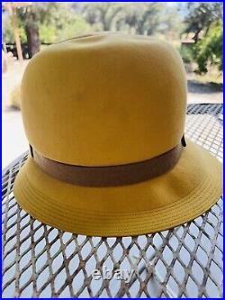 Vintage Miss Dior by Christian Dior Women's Hat Yellow & Brown