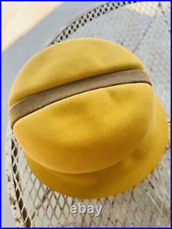 Vintage Miss Dior by Christian Dior Women's Hat Yellow & Brown