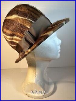 Vintage Mr Felix Chapeaux Hat Animal Print Fabric Mod Theater Cosplay READ