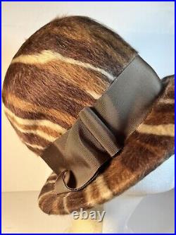 Vintage Mr Felix Chapeaux Hat Animal Print Fabric Mod Theater Cosplay READ