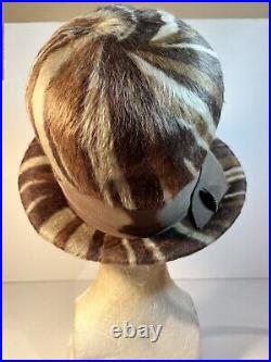 Vintage Mr Felix Chapeaux Hat Animal Print Fabric Mod Theater Cosplay READ