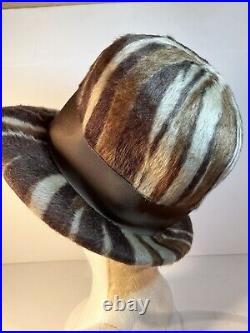 Vintage Mr Felix Chapeaux Hat Animal Print Fabric Mod Theater Cosplay READ