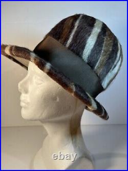 Vintage Mr Felix Chapeaux Hat Animal Print Fabric Mod Theater Cosplay READ