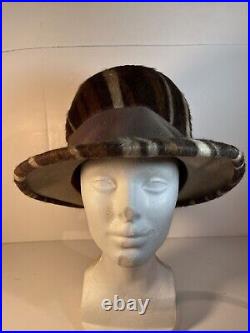 Vintage Mr Felix Chapeaux Hat Animal Print Fabric Mod Theater Cosplay READ