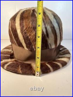 Vintage Mr Felix Chapeaux Hat Animal Print Fabric Mod Theater Cosplay READ