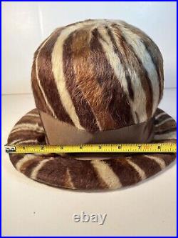 Vintage Mr Felix Chapeaux Hat Animal Print Fabric Mod Theater Cosplay READ