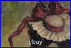 Vintage Oil Painting by Post-Impressionist Ouida George Women w Flowers 11x14