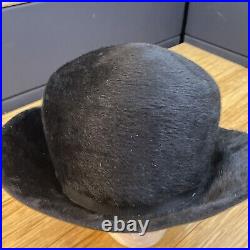 Vintage Original Vis A Vis Dajow New York Women's Black Fur Bowler Hat KG