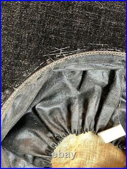 Vintage Ostrich Plumes Feather Hat Womens Black Velvet Wide Brim Derby