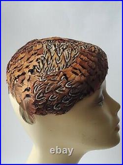 Vintage Peacock Feather Hat Stunning Antique Collectible Women's Specialty Hat