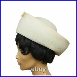 Vintage Pierre Cardin 1960s Womens Breton Straw Hat Saks Fifth Avenue Size M