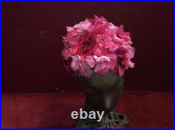 Vintage Pink Flower Hat Turban 1960S 1950S Bes Ben 40s