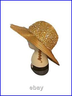Vintage RARE Frank Olive Private Collection Beautiful Gold Sequin Hat