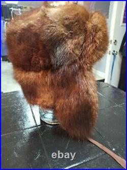 Vintage Real Mink Fur Hat Women