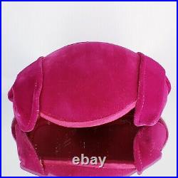 Vintage Rose Pink Velvet Juliette Capulet Hat 50s Fascinator Pasadena Chapeau
