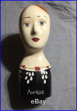 Vintage STANGL Style Ceramic Woman Mannequin Head Hat Wig Stand Mid Century