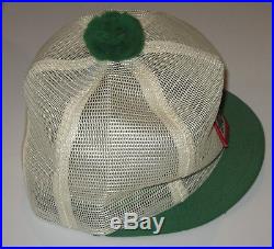 Vintage SUPER CROST White Green Women's Trucker Hat Cap Mesh USA K-Brand NOS