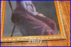 Vintage Signed Painting Woman Hat Philip Myers (b. 1921) Art Students League