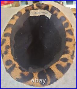 Vintage Spotted Fur Hat Authentic Martha Weathered Leopard Excellent Condition