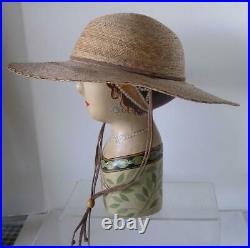 Vintage Straw Jula Wide Brim Hat Custom Made in Mexico for Shop in Texas one sz
