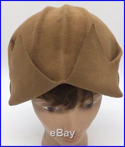 Vintage Styled Womens Cloche Flapper Style Brown Hat Made By Humans Brand USA