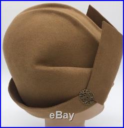 Vintage Styled Womens Cloche Flapper Style Brown Hat Made By Humans Brand USA