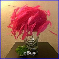 Vintage Styled by Jack McConnell New York Hot Pink Feathers Hat
