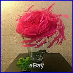 Vintage Styled by Jack McConnell New York Hot Pink Feathers Hat