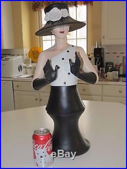 Vintage Tabletop Mannequin Art Deco Woman with Hat Jewelry/Boudoir Display Glamour