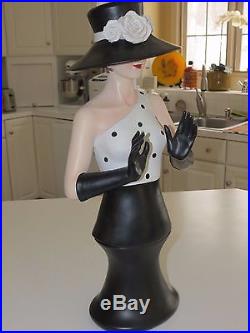 Vintage Tabletop Mannequin Art Deco Woman with Hat Jewelry/Boudoir Display Glamour