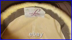 Vintage USED 1960's Cream/White Mink Hat Designed by Lora