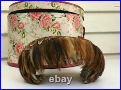 Vintage United Hatters Feather hat withcoordinating clutch purse & hat box