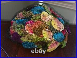 Vintage Velvet Fruit Hat Amy of New York Tutti Frutti Net Fascinator Colorful
