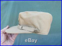 Vintage WWII Army WAC WAAC EM Tan Women's OD Cap Hobby Hat with Walking Eagle bdg