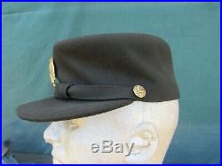Vintage WWII Army WAC WAAC Officer Women's OD Cap Hobby Hat with Walking Eagle bdg