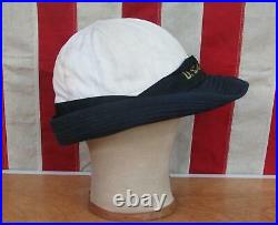 Vintage WWII US Navy WAVES Womens Uniform Cap Hat White/Blue Sz. 23 USN Rare 1of2