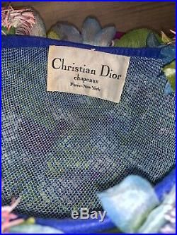 Vintage Woman's Christian Dior Chapeaux Paris-New York Flower Cloche Hat