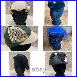 Vintage Women's 1930s 1940's Hat Lot of 6