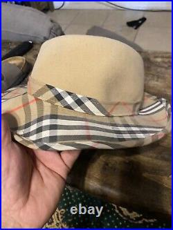 Vintage Women's Burberry Wool Fedora Style Hat Size S from England