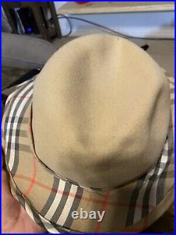 Vintage Women's Burberry Wool Fedora Style Hat Size S from England