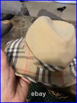 Vintage Women's Burberry Wool Fedora Style Hat Size S from England