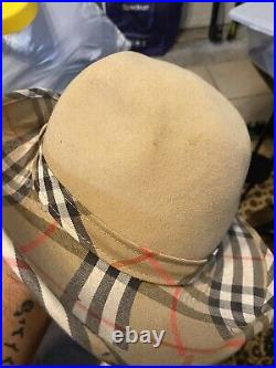 Vintage Women's Burberry Wool Fedora Style Hat Size S from England