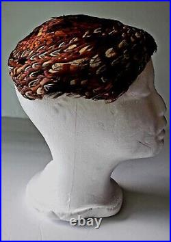 Vintage Women's Fashion Pheasant Peacock Feather Hat Cap