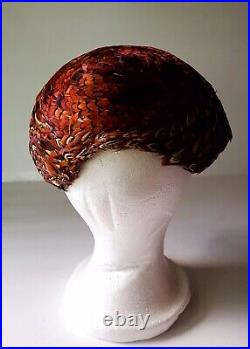 Vintage Women's Fashion Pheasant Peacock Feather Hat Cap