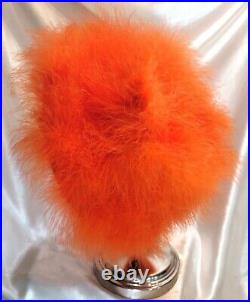 Vintage Women's Hat, Happy Cappers Orange Feather & Straw, one Size, Never Worn