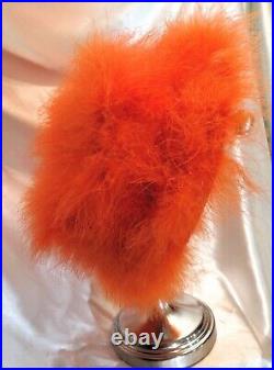 Vintage Women's Hat, Happy Cappers Orange Feather & Straw, one Size, Never Worn