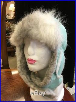 Vintage Women's Jumpsuit Ski / Snow Suit with furry Hat. Size S, MINT Condition