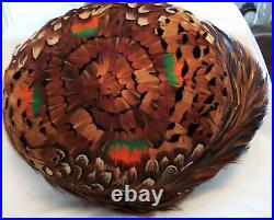 Vintage Women's Peacock Feathers Pillbox Style Hat Excellent